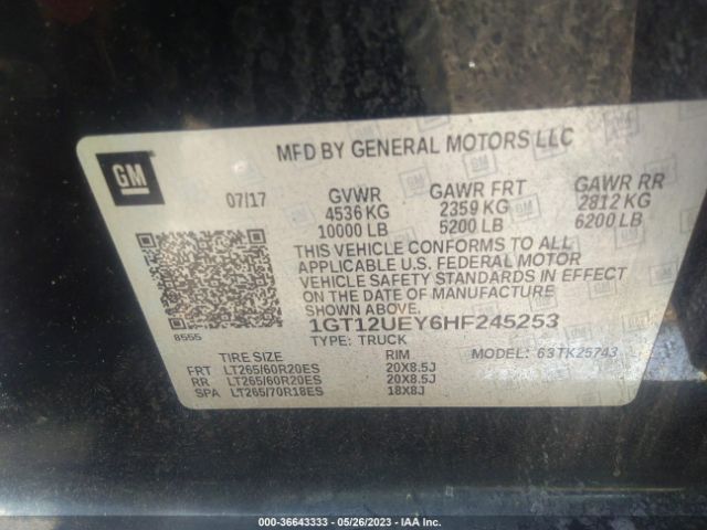 1GT12UEY6HF245253 GMC Sierra 2500hd Denali