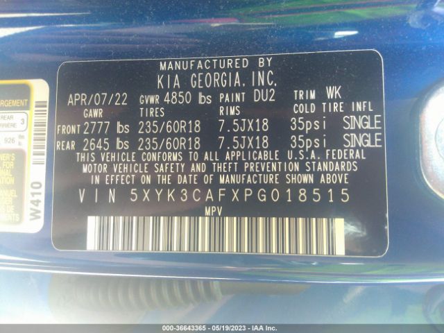 5XYK3CAFXPG018515 KIA Sportage Ex