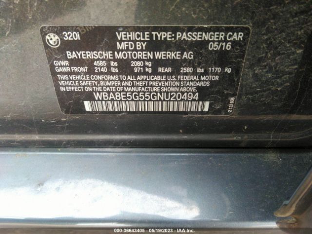 WBA8E5G55GNU20494 BMW 3 Series 320i Xdrive