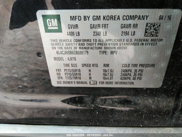 KL4CJHSB6GB688179 Buick Encore Premium