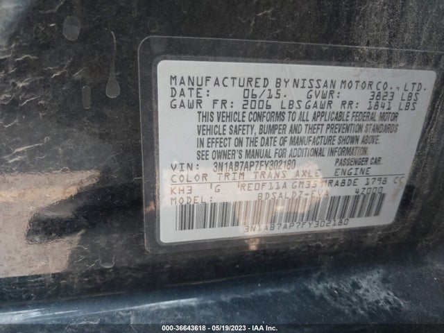 Nissan SENTRA SV 2015 3N1AB7AP7FY302180 Image 11
