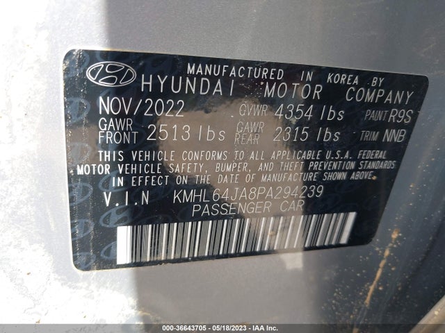 Hyundai SONATA SEL 2023 KMHL64JA8PA294239 Image 9