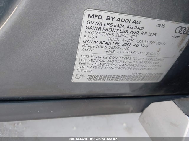 WA1BNAFY9K2125996 Audi Q5 Premium Plus