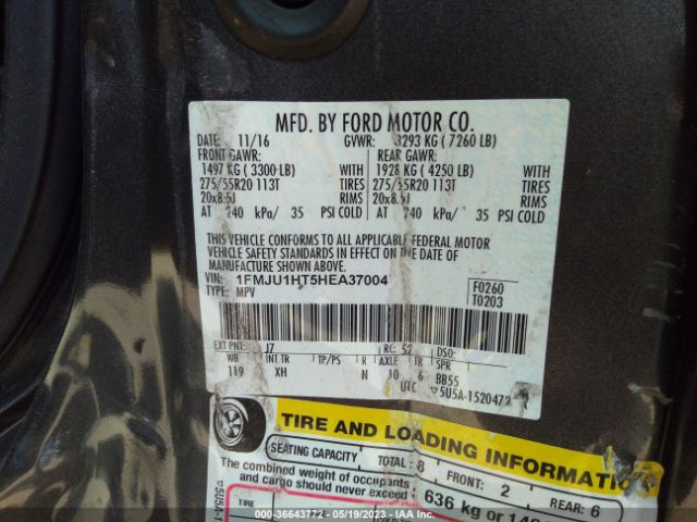 1FMJU1HT5HEA37004 Ford Expedition Xlt/king Ranch