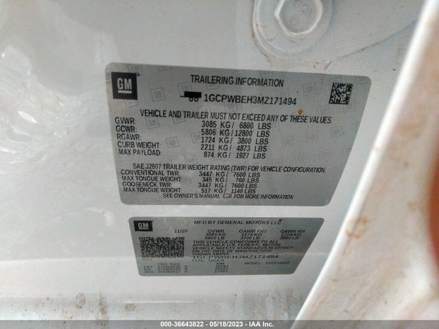 Chevrolet Silverado 1500 Custom 2021 1GCPWBEH3MZ171494 Image 9