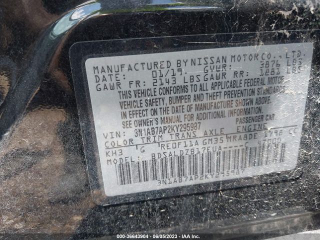 3N1AB7AP2KY295987 Nissan SENTRA SV