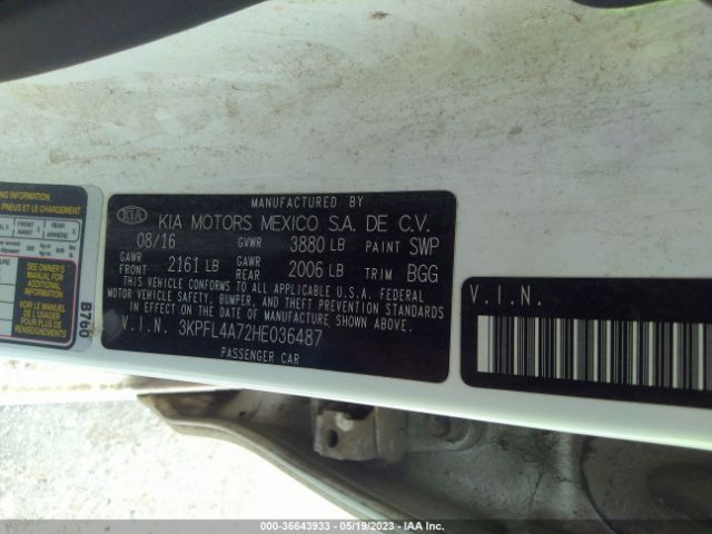 3KPFL4A72HE036487 KIA FORTE LX