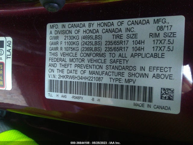 Honda CR-V LX 2017 2HKRW6H34HH221087 Image 9