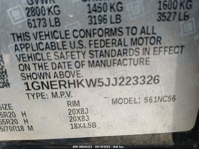 Chevrolet Traverse Lt Leather 2018 1GNERHKW5JJ223326 Image 11