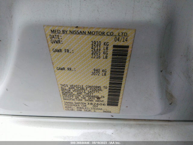 Nissan ALTIMA 2.5 2014 1N4AL3AP2EN382606 Image 10