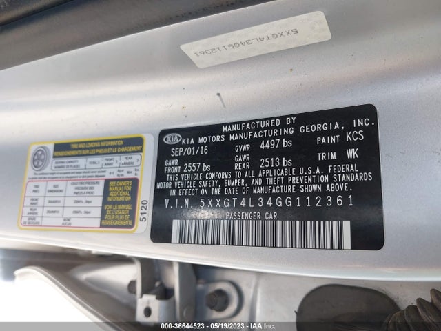 KIA Optima Lx 2016 5XXGT4L34GG112361 Image 10