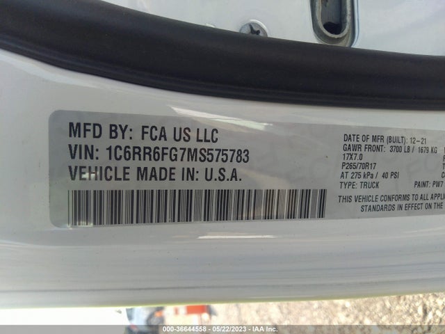 1C6RR6FG7MS575783 RAM 1500 Classic Tradesman