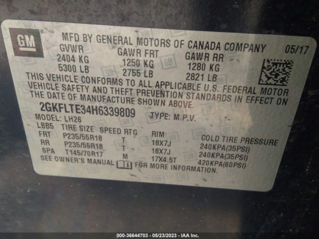 2GKFLTE34H6339809 GMC Terrain Sle