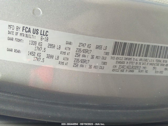 Chrysler PACIFICA L 2018 2C4RC1AG3JR332912 Image 9