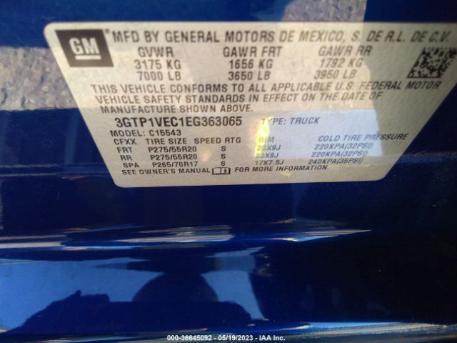 3GTP1VEC1EG363065 GMC Sierra 1500 Slt