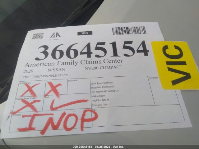3N6CM0KN0LK711296 Nissan Nv200 Compact Cargo Sv
