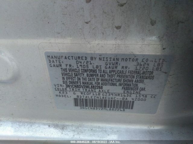 3N1CN8DV2ML882268 Nissan VERSA S