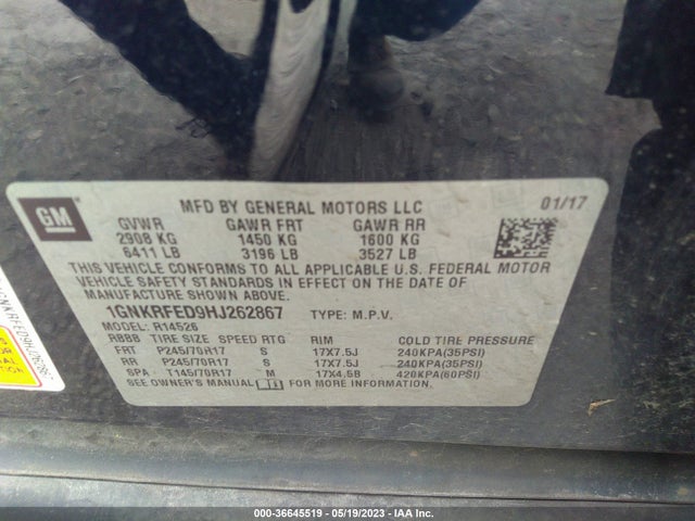 Chevrolet Traverse Ls 2017 1GNKRFED9HJ262867 Image 11