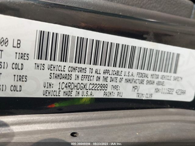 1C4RDHDGXLC222999 Dodge DURANGO GT