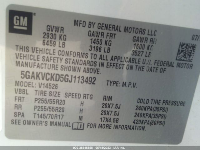 5GAKVCKD5GJ113492 Buick Enclave Premium