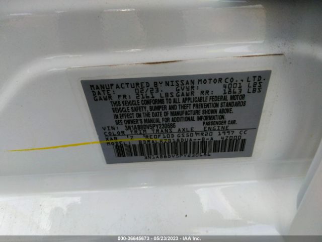 3N1AB8DV5PY230686 Nissan SENTRA SR