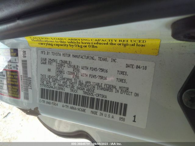 Toyota Tacoma Sr/sr5 2018 5TFRX5GN4JX120961 Image 13