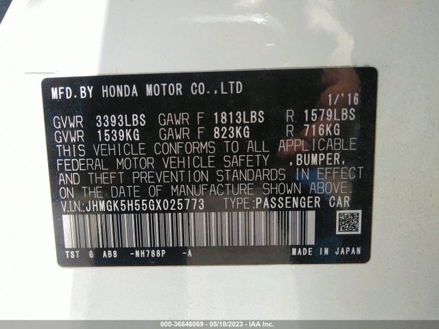 Honda FIT LX 2016 JHMGK5H55GX025773 Image 11