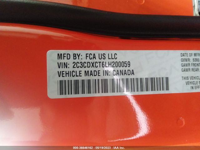 2C3CDXCT6LH200059 Dodge CHARGER R/T