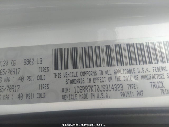 1C6RR7KT0JS314323 RAM 1500 Express