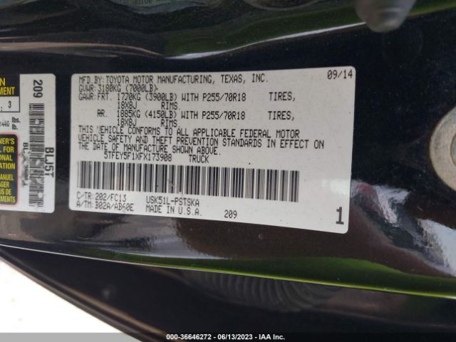 5TFEY5F1XFX173908 Toyota Tundra Sr5 5.7l V8