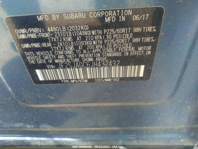 JF2SJAGC6JH432432 Subaru Forester Premium