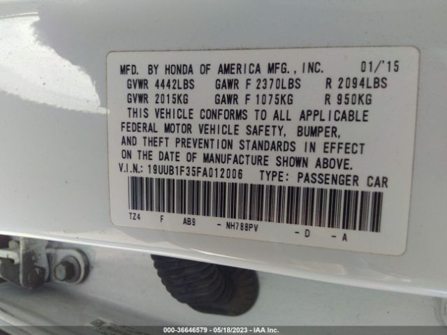19UUB1F35FA012006 Acura TLX