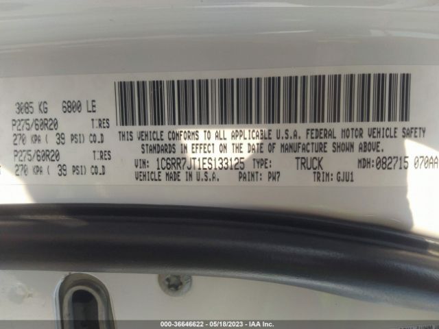 RAM 1500 Laramie 2014 1C6RR7JT1ES133125 Image 10