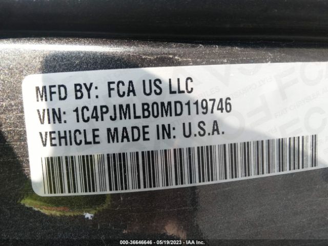 1C4PJMLB0MD119746 Jeep Cherokee Latitude Plus