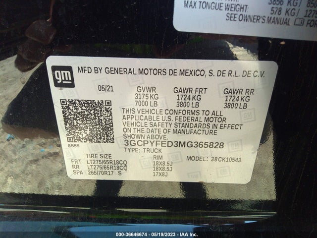 Chevrolet Silverado 1500 Lt Trail Boss 2021 3GCPYFED3MG365828 Image 10