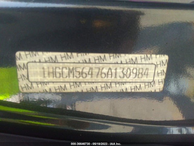 2006 HONDA ACCORD SDN LX VIN: 1HGCM56476A130984