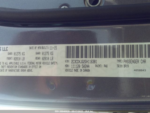 2C3CDXJG2GH116381 Dodge Charger Sxt