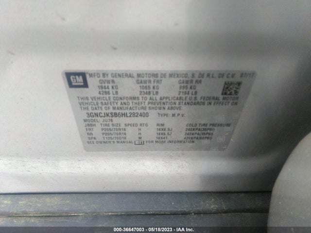 Chevrolet TRAX LS 2017 3GNCJKSB6HL282400 Image 9