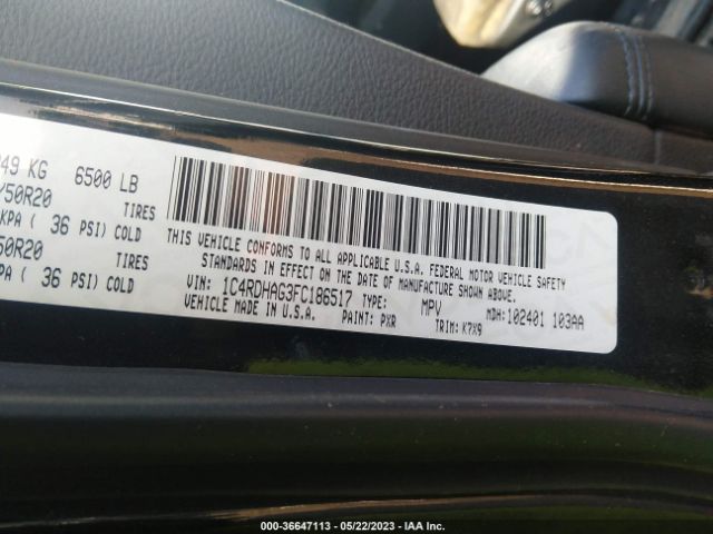 1C4RDHAG3FC186517 Dodge Durango Sxt