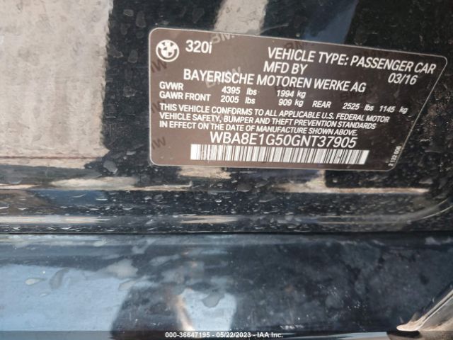 WBA8E1G50GNT37905 BMW 3 Series 320i