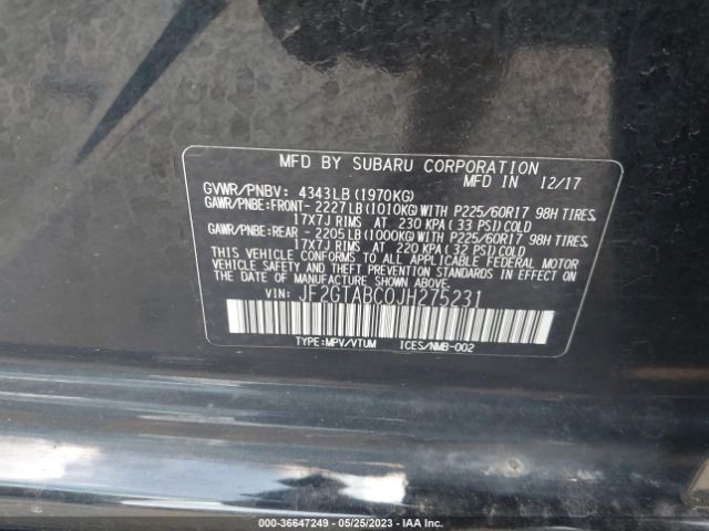 JF2GTABC0JH275231 Subaru Crosstrek Premium