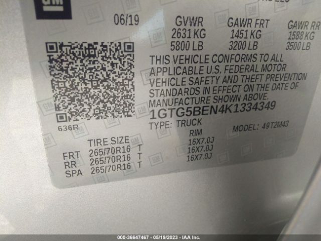 1GTG5BEN4K1334349 GMC Canyon 2wd