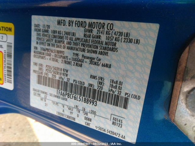 1FA6P8CF6L5188993 Ford MUSTANG GT