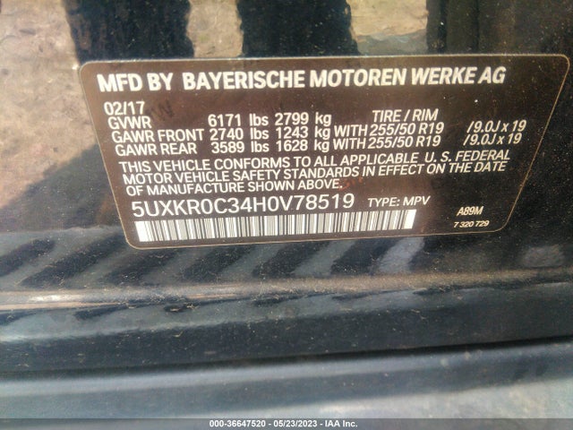 BMW X5 Xdrive35i 2017 5UXKR0C34H0V78519 Image 9