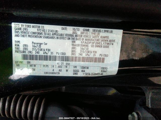1FADP3F29EL179674 Ford FOCUS SE