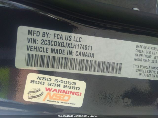 2C3CDXGJXLH174011 Dodge Charger Scat Pack