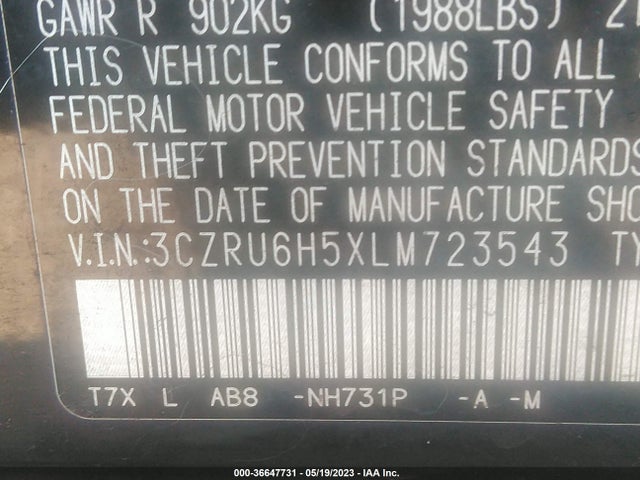 Honda HR-V EX 2020 3CZRU6H5XLM723543 Image 9