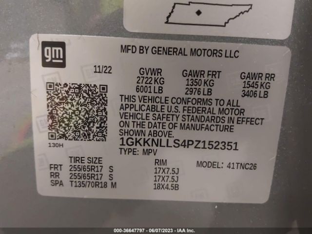 1GKKNLLS4PZ152351 GMC Acadia At4