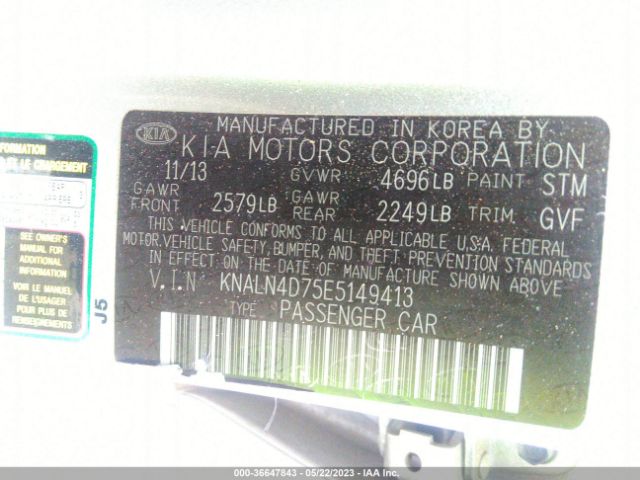 KNALN4D75E5149413 KIA Cadenza Premium