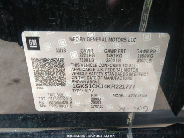1GKS1CKJ4KR221777 GMC YUKON DENALI